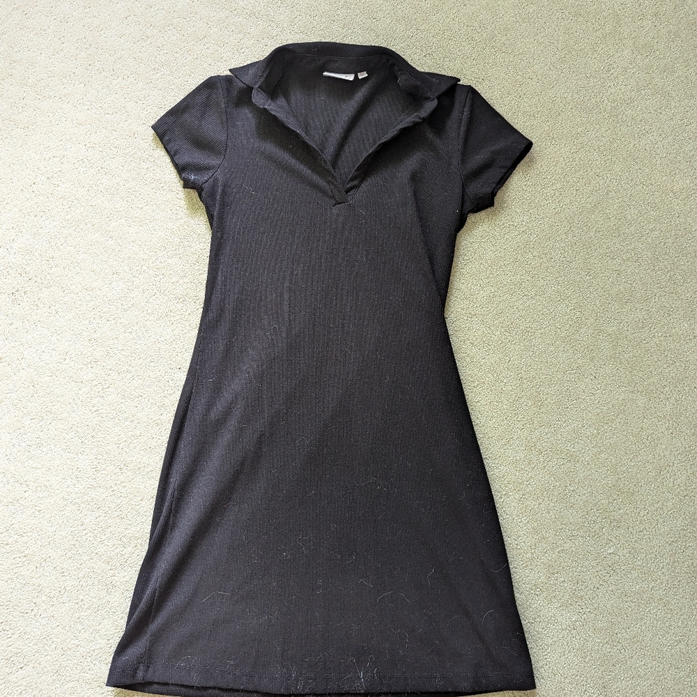 Simple black polo dress